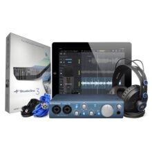 پکیج استودیویی کارت صدا، میکروفون و هدفون پریسونوس مدل AudioBox iTwo Studio